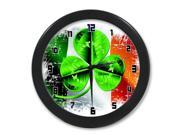 Ireland Flag and Clover Wall Clock 9.65 in Diameter