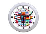 Earth and Various of Flags Wall Clock 9.65 in Diameter