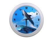 Dolphin Diving Wall Clock 9.65 in Diameter
