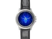 Spider Background Printed High grade Alloy Watch with Black Leather Watchband