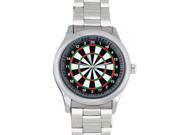 Originality Round Dart board Background Printed Round Stainless Steel Watch For Man And Boy Use