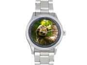 Cute Animal_Sloth Background Printed Round Stainless Steel Watch For Man And Boy Use
