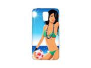 Durable Platic Case Cover for Samsung Galaxy S5 Cartoon Beach Volleyball And Pretty Girl Pattern Printed Cell Phones Shell