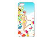 Durable Platic Case Cover for iPhone 5 5S Cartoon Beach Volleyball And Pretty Girl Pattern Printed Cell Phones Shell