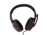 New Luxury Leather Headset earphone with Microphone for PS3 PC Black and Red Hot