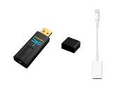 AudioQuest DragonFly Black v1.5 USB Digital to Analog Converter and Lightning to USB Camera Adapter