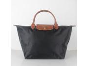 Longchamp Le Pliage Medium Nylon Short Handle Tote Handbag Black