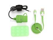 New Motorcycle Waterproof Dual Port Socket Cellphone Sticker Micro USB Cable Green