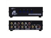 4 Port Input 1 Output Audio Video AV RCA Switch Box New