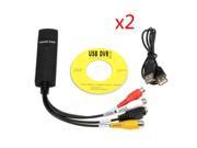 2X Easycap USB 2.0 to 3 RCA Audio S Video TV Video Audio VHS to DVD HDD Converter Capture Card Adapter
