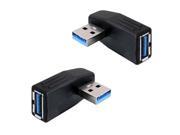 2pcs Left Right Angle 90Degree USB3.0 A Male to Female Connector Adapter M F