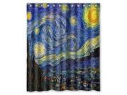 Van Gogh The Starry Night 60 W *72 H Bathroom Polyester Fabric Waterproof Shower Curtain Nice Home Deco