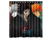 Fashion Design 66 W *72 H Anime Bleach Bathroom Waterproof Polyester Fabric Shower Curtain With Hooks