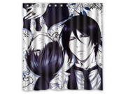 Eco friendly Waterproof Shower Curtain 66 W *72 H Black Butler Bathroom Polyester Fabric Shower Curtain