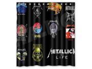 Fashion Design Metallica Bathroom Waterproof Polyester Fabric Shower Curtain With Hooks 66 W *72 H