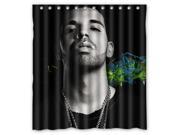 Fashion Design Drake Bathroom Waterproof Polyester Fabric Shower Curtain With Hooks 66 W *72 H