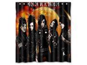 Bathroom Products Polyester Fabric Black Veil Brides Waterproof Shower Curtain 66 W *72 H