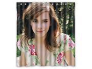 Fashion Design Emma Watson Bathroom Waterproof Polyester Fabric Shower Curtain With Hooks 60 W *72 H