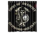 Fashion Design Sons of Anarchy Bathroom Waterproof Polyester Fabric Shower Curtain With Hooks 60 W *72 H