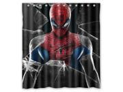 Fashion Design Spider Man Bathroom Waterproof Polyester Fabric Shower Curtain With Hooks 60 W *72 H