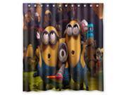 Fashion Design Despicable Me Funny Minions Bathroom Waterproof Polyester Fabric Shower Curtain With Hooks 60 W *72 H