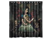 Fashion Design Alice in Wonderland Bathroom Waterproof Polyester Fabric Shower Curtain With Hooks 66 W *72 H