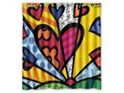 Custom Romero Britto Artwork Waterproof Shower Curtain High Quality Bathroom Curtain With Hooks 66 W *72 H