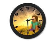 Minecraft Wall Clock Quality Quartz 12 Inch Round Easy to Install Home Office School Clock