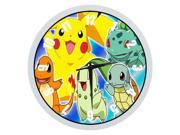 10 Inch Non Ticking Silent Wall Clock with Pokemon Pocket Monster Pikachu Design for Living Room Large Kitchen Wall Clock