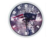 12 Inch Non Ticking Silent Wall Clock with New England Patriots Design for Living Room Large Kitchen Wall Clock