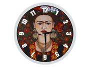 Large Indoor Outdoor Decorative Wall Clock Frida Kahlo Artwork 12 Inch Wall Clock