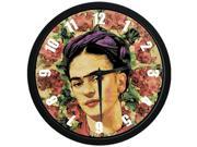 Frida Kahlo Artwork Wall Clock Quality Quartz 10 Inch Round Easy to Install Home Office School Clock