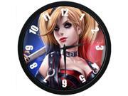 12 Inch Non Ticking Silent Wall Clock with Harley Quinn Design for Living Room Large Kitchen Wall Clock