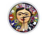 Large Indoor Outdoor Decorative Wall Clock Frida Kahlo Artwork 12 Inch Wall Clock