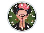 Frida Kahlo Artwork Wall Clock Quality Quartz 12 Inch Round Easy to Install Home Office School Clock