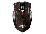 RAJFOO G5 6 Buttons Optical Gaming Mouse Wireless Increased Speed 6D 1000 1600DPI Black Gold