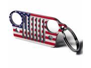Grill Key Chain for Jeep Owners Laser Cut 304 Stainless Steel Key Ring Will Never Rust Bend or Brake American Flag