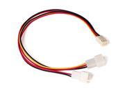 27cm 12V PC Fan Power 3 Pin Female to 2 Pin Female Splitter Extension Cable