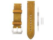 24mm Width Genuine Leather Watchband Wristwatch Band Watch Strap with Lug Tool