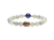 AmorWing Moonstone Buddhist Prayer Mala Bracelet Charm Bracelet Energy Bracelet 10mm