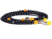 AmorWing 108 Mala Beads Natural Obsidian Prayer Beads Bracelets 8mm