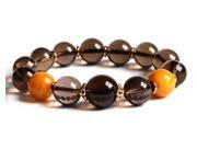 AmorWing Smoky Quartz Jasper Beads Prayer Yoga Healing Bracelets 12mm for Men