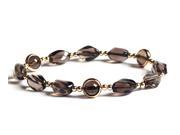 AmorWing Womens Lovely Mala Beads 14k Gold Plated Smoky Quartz Bracelets