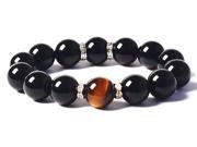 AmorWing Men s Tiger Eye and Agate Beads Energy Bracelets 12mm