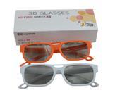 2 Pair Geniune Cinema 3D Glasses EyeWear White with Orange AG F200 For LG Reald