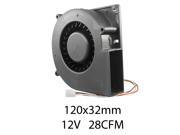 120mm 32mm Blower 12V 28CFM PC CPU Cooling Computer Ball Brg 3 wire 287a*