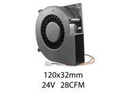 120mm 32mm Blower 24V 28CFM PC CPU Cooling Computer Ball Brg 3 wire 285a*