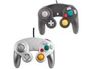 Black Silver Lot 2 Wired Controller Game Pad for Ninetndo Gamecube GC WII
