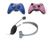 2pcs Wireless Game Remote Controller Small Headset Headphone for Xbox 360