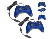 2 X Stylish Wired USB Game Pad Controller for Xbox 360 Console PC Windows Blue